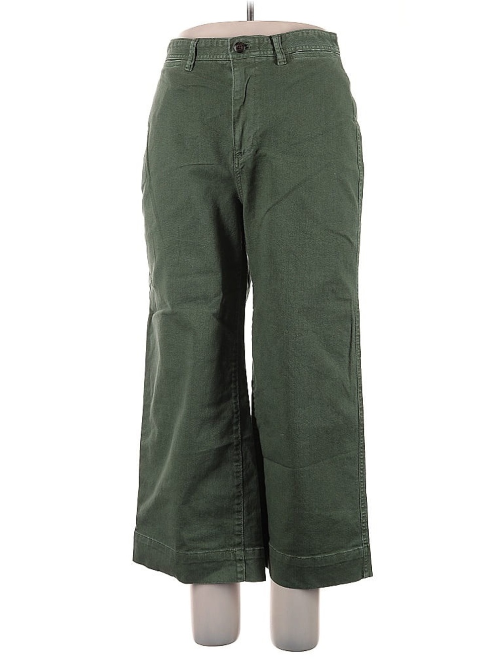 GAP Women's Cropped Wide-Leg Jeans in Olive Green